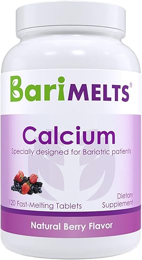 Cálcio de Citrato Bariátrico com Vitamina D3 e Magnésio – 1 Mês de Suprimento (120 Comprimidos de Dissolução Rápida) – Vitaminas Pós-Operatórias Bariátricas - BariMelts