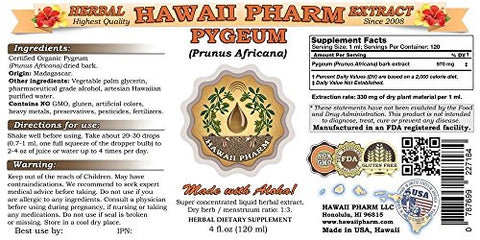 Pygeum Africanum: Extrato Líquido, Tintura Herbal, Hawaii Pharm, EUA, 2×120 ml