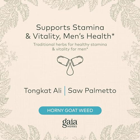 Libido Masculino com Saw Palmetto, Horny Goat Weed e Maca – 60 cápsulas - Gaia Herbs