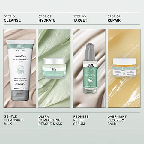 REN Clean Skincare – Evercalm Limpeza Diária Facial – Leite de Limpeza Suave Hidratante  REN