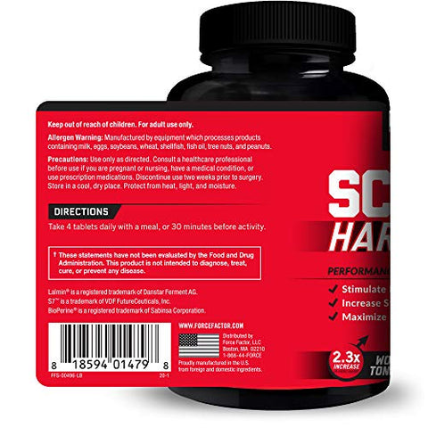Score! Hardcore Booster de Óxido Nítrico para Homens com L-Citrulina, Yohimbe e Maca Negra | 60 cápsulas | Aumento de Energia e Desempenho Masculino - Force Factor