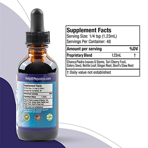 Rejuvica Health - Varicol – Suporte Avançado para Ácido Úrico – Entrega Líquida para Melhor Absorção – Cereja Tart, Chanca Piedra, Semente de Aipo, Gengibre – 100% Natural