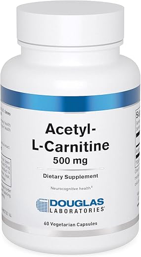 Acetyl L-Carnitine 500 mg | Suporte para a Função Cerebral e Nervosa durante o Processo de Envelhecimento Normal* | 60 Cápsulas - Douglas Laboratories