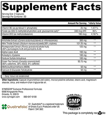Medcaps DPO – Otimizadores de Fase Dupla para Desintoxicação, Limpeza e Saúde do Fígado – Suporte ao Fígado com Cardo Mariano, Ácido Alfa Lipóico e Extrato de Alcachofra – 60 cápsulas - XYMOGEN