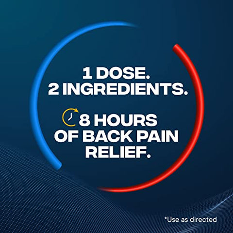 Dual Action Caplets 144 Unidades – Alívio de Dor nas Costas por 8 Horas – 250mg Ibuprofeno e 500mg Acetaminofeno por Dose - Advil