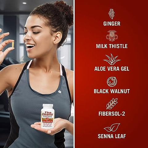 The Cleaner Detox: Fórmula Poderosa de Limpeza Interna Completa de 7 Dias para Mulheres, Suporte à Saúde Digestiva, 52 Cápsulas Vegetarianas - Century Systems