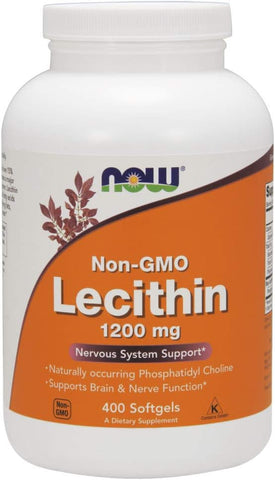 Suplementos, Lecitina 1200 mg com Fosfatidilcolina natural, 400 Softgels - NOW Foods