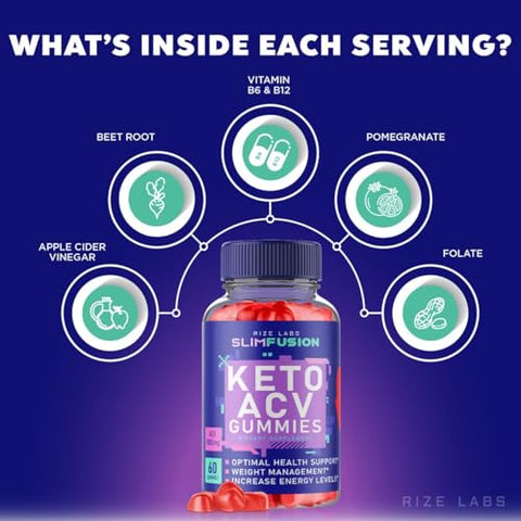 rize labs - (2 Pacotes) Gomas de Keto ACV Slim Fusion – Perda de Peso Avançada, Gomas de Keto ACV Slim Fusion, Gomas de Keto Slim Fusion, Keto Plus ACV Slim Fusion – Marca Slim Fusion