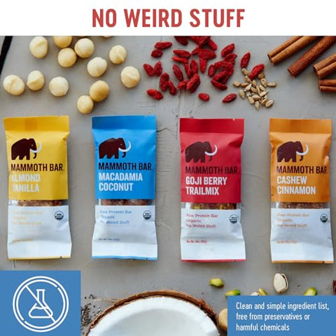Pacote Variado Mammoth Bar – 10 Barras Nutricionais Ricas em Proteínas – Feitas com Nozes Premium