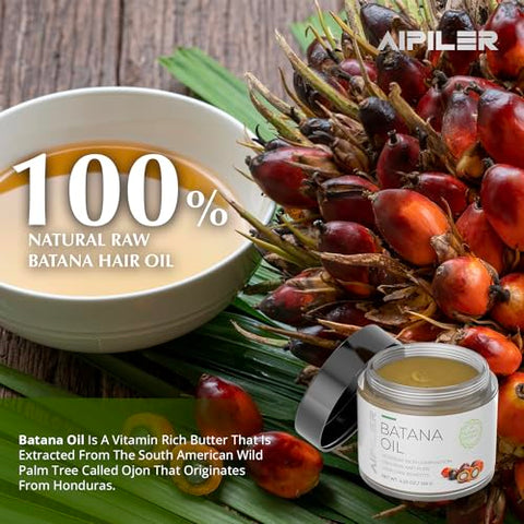 AIPILER - Dr. Sebi Óleo de Batana Puro 100ml – Crescimento Capilar e Espessura para Cabelos Masculinos