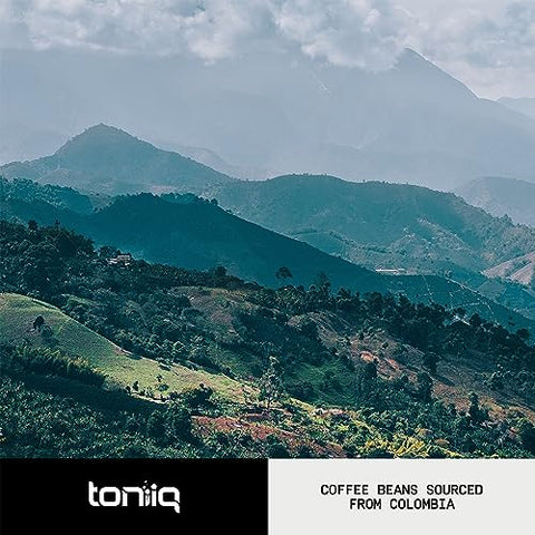 Toniiq - Café Orgânico de Cogumelo Ultra Concentrado 3.500mg 10:1 – Grãos Colombianos 10 Cogumelos com Cabeça de Leão e Cordyceps – Pó de Café de Cogumelo Orgânico