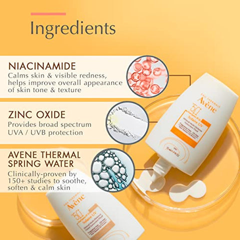 Eau Thermale Avène Solaire Fluid Mineral FPS 50 – Não Branqueador – Antioxidante 50ml