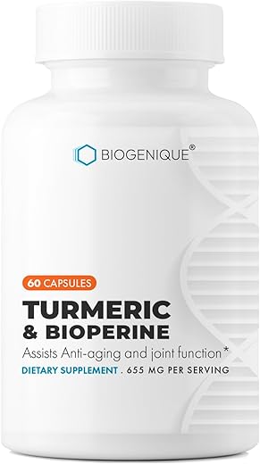 Biogenique - Suplemento de Cúrcuma Ultimate – 60 Cápsulas 600 mg – Fontes Pura e Natural, Potente – Marca em Destaque