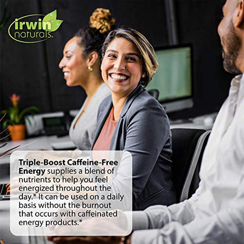 Triple-Boost Energia sem Cafeína – Foco Duradouro e sem Agitação – Nootrópico para Potencializar o Cérebro – 75 Cápsulas Líquidas - Irwin Naturals