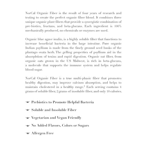 NorCal Organic - Norcal Organic Fiber – 907g | Prebióticos | Fibra Orgânica de Alta Qualidade