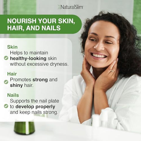 Óleo de Linhaça NaturalSlim – Suplemento Líquido de Óleo de Linhaça com Ômega 3 6 9 – Orgânico Certificado, Extraído a Frio, para Cabelo, Pele, Unhas e Células Saudáveis