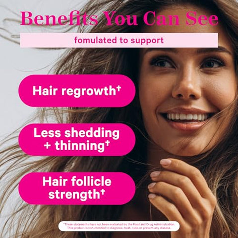 Gomas para Queda de Cabelo Pós-Parto – Biotina com Vitamina E, Ácido Pantotênico, B6 | 60 g - Pink Stork