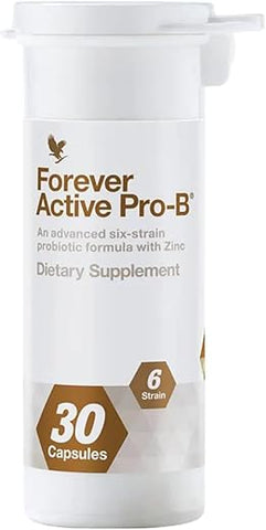 Forever Living Products - Forever Living – Forever Active Pro-B: Probiótico Avançado para Saúde Digestiva – 8 Bilhões de UFC, 6 Cepas Sinérgicas, Soja