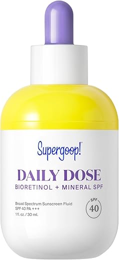 Bioretinol Mineral SPF 40 com Bakuchiol, 30 ml – Alternativa de Retinol à Base de Plantas com SPF Mineral, Bakuchiol - Supergoop!