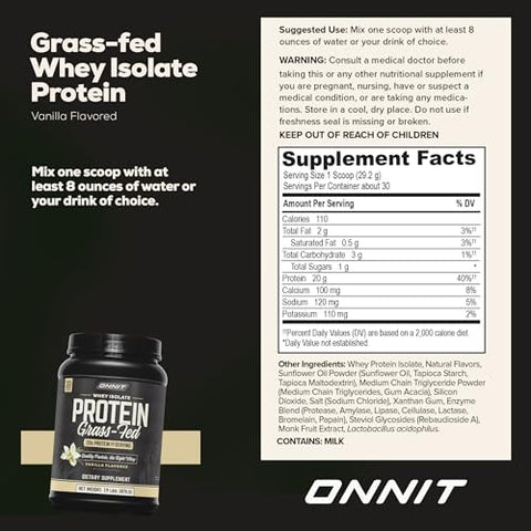 Proteína Isolada de Soro de Leite Grass Fed – Baunilha (30 Porções) - ONNIT