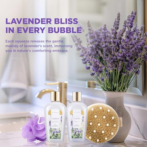 spa luxetique - Kit Spa Luxetique 15pcs Presente para Mulheres – Cesta de Presentes de Spa para Mulheres, Banho de Lavanda, Conjunto de Presentes de Banho e Corpo, Bolsa Tote, Presentes de Aniversário para Ela