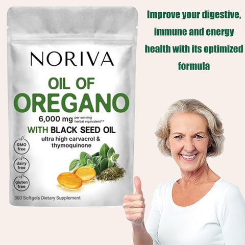 Generic - Noriva Óleo de Orégano 6000mg, Cápsulas de Óleo de Orégano Orgânico, Semente de Orégano Preto – Noriva
