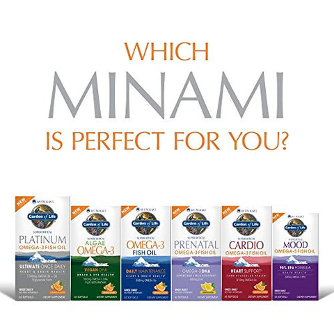 Minami Supercritical Platinum Ômega 3 Óleo de Peixe – Laranja, 30 Softgels, Ômega 3 de Óleo de Peixe Único para o Coração - Garden of Life
