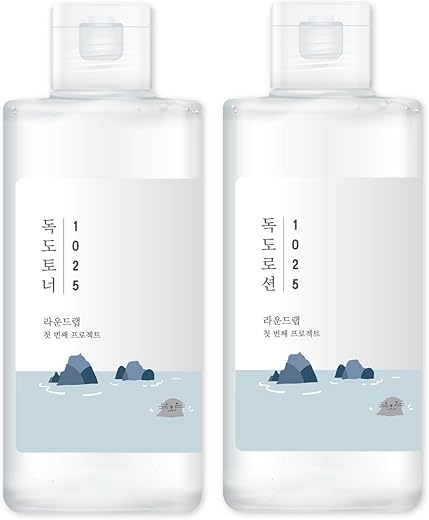 1025 Dokdo Toner e Lotion | Esfoliação suave, Hidratação, Toner Tipo Aquoso, Loção (200ml) - ROUND LAB