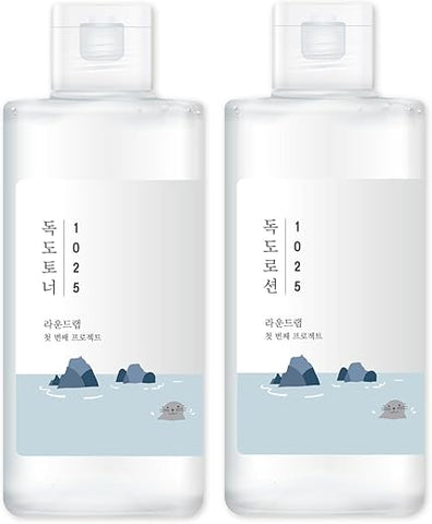 1025 Dokdo Toner e Lotion | Esfoliação suave, Hidratação, Toner Tipo Aquoso, Loção (200ml) - ROUND LAB