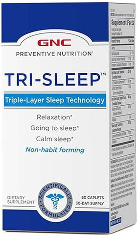 Tri-Sleep – 60 Caplets (30 Porções) | Nutrição Preventiva | Melhora do Sono | Marca GNC - GNC