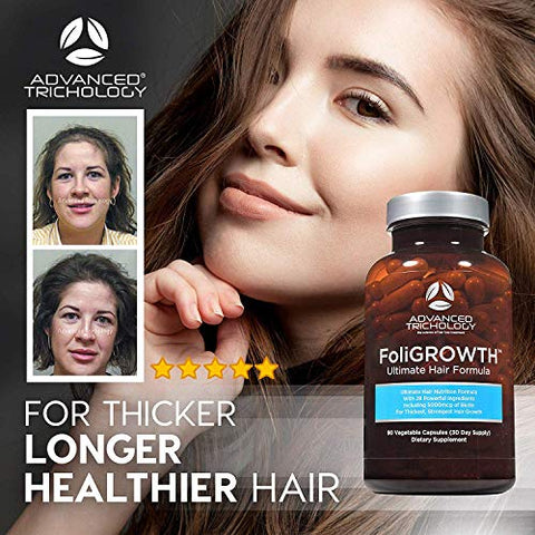 Advanced Trichology - FoliGROWTH™: Crescimento Capilar para Cabelos Mais Espessos e Cheios | Aprovado pela American Hair Loss Association | Revitalize Cabelos Ralos com 20 Anos de Experiência