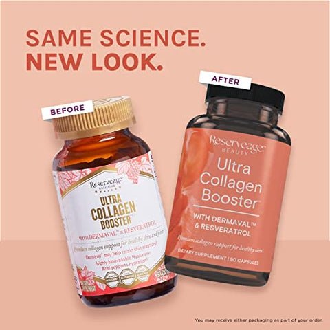 Reserveage Nutrition - Reserveage – Ultra Collagen Booster, Suplemento para a Pele, Estimula a Produção Saudável de Colágeno, 90 Cápsulas