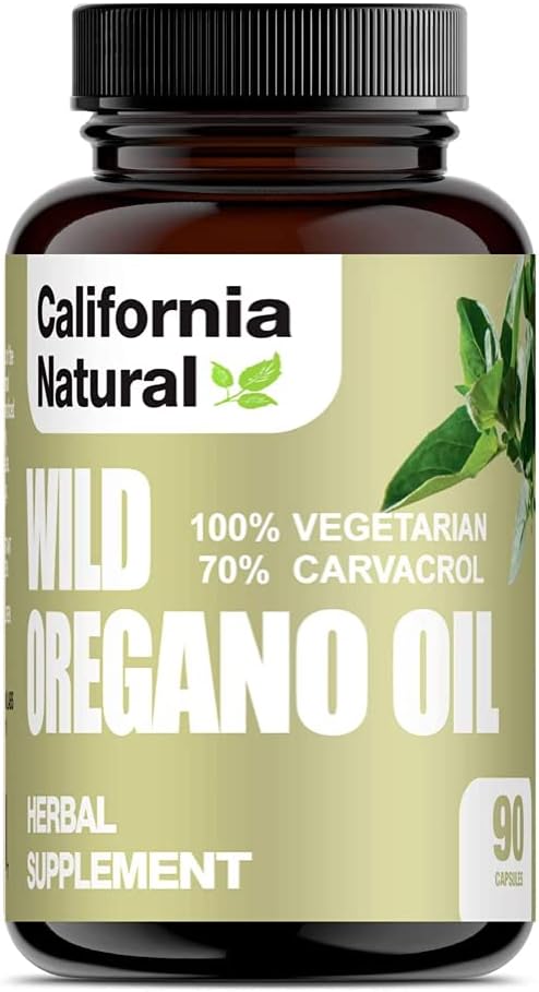 Adult - Óleo de Orégano Selvagem em Cápsulas Vegetarianas – California Natural – Sistema Imunológico – 60 cápsulas