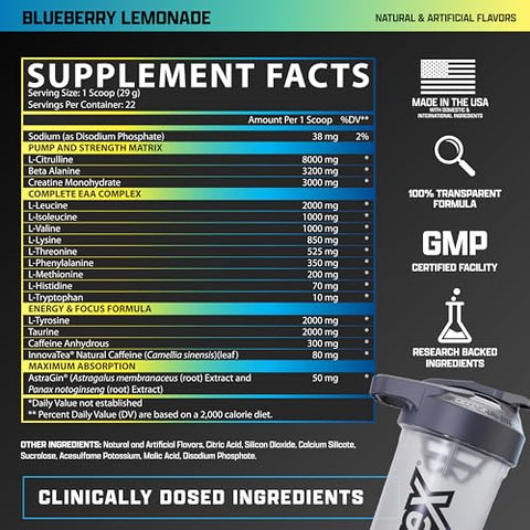 Outlift Clinical – Pré-treino em Pó Clinicamente Dosado com Creatina, Citrulina, EAA | Energia, Desempenho, Bomba – Produto para Homens - Nutrex Research