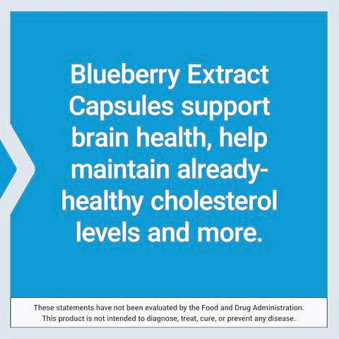 Blueberry Extract Capsules – Suplemento de Extrato de Mirtilo em Cápsulas – Suporte à Saúde Cerebral – Não-OGM, Sem Glúten, Vegetariano – 60 Cápsulas - Life Extension