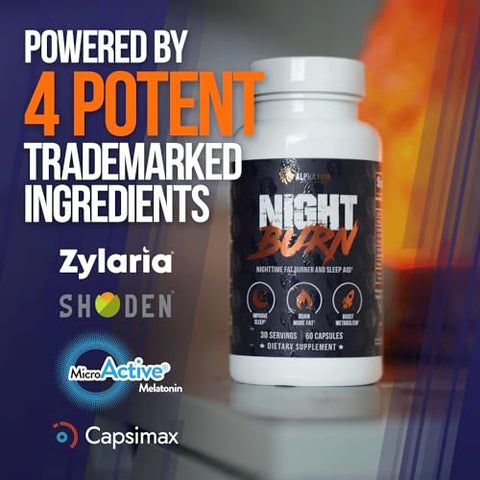 ALPHA LION - Suplemento Alpha Lion Night Burn para Suporte ao Sono, Metabolismo e Crescimento Muscular Magro, Promove Relaxamento e Equilíbrio do Cortisol, com Ashwagandha
