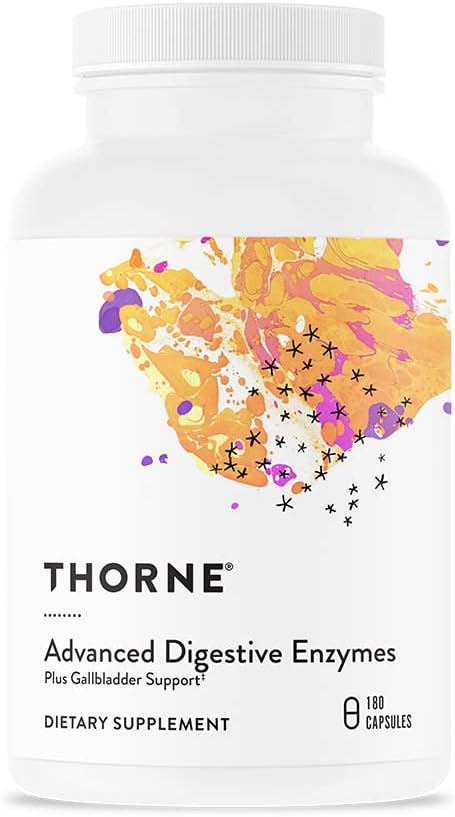 Advanced Digestive Enzymes – Suporte para Saúde Digestiva com Pepsina, Bile de Boi e Pancreatina – 180 Cápsulas – 90 - THORNE