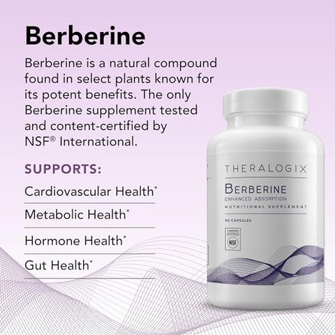 Berberine Enhanced Absorption – Suprimento de 90 Dias – Feito com Berberina Fitosoma para Apoiar o Metabolismo Saudável - Theralogix