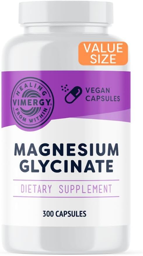 Magnésio Glicinato, 150 Porções com Cúrcuma – Marca Vimergy - Vimergy