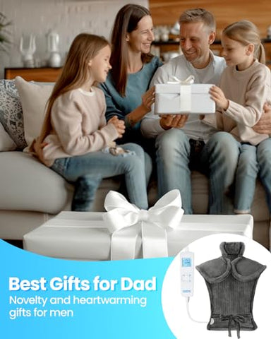 Almofada Térmica para Alívio de Dor nas Costas, Presentes de Aniversário para Mulheres Homens Mãe Pai, Elegível para FSA HSA, Almofada Térmica Elétrica para Pescoço e Ombros, Desligamento Automático, Certificado ETL, Extra - RENPHO