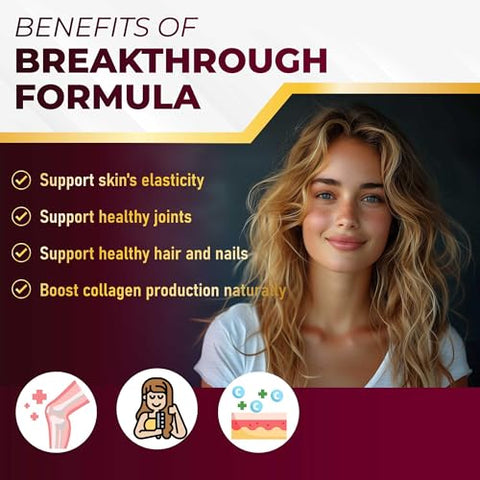 Colágeno Orgânico 6.419 mg com Ácido Hialurônico, Biotina, Queratina, Resveratrol – Vitaminas para Cabelo, Pele e Unhas – Fabricado nos EUA (90 Comprimidos) - GriMed