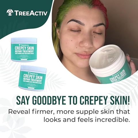 Tratamento Reparador para Pele Enrugada, 2-Pack, Creme Firmador para Rosto e Pescoço, Loção Firmadora e Tonificante com Ácido Hialurônico, Tratamento para Pele Enrugada para Hidratar Pele Seca - TreeActiv