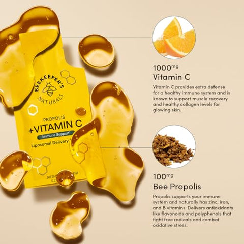 Beekeeper's Naturals - Propolis Liposomal Vitamina C Beekeeper’s Naturals, 1000mg Vitamina C, Propolis – 60ml
