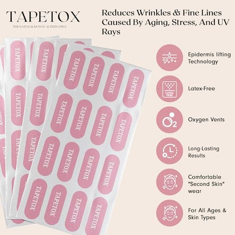 Skin Supervision - Fita Facial para Rugas Tapetox Pré-Cortada para Rosto – Remoção de Rugas, Patches Anti Rugas, Adesivo para Suavizar Rugas – Tratamento de Rugas