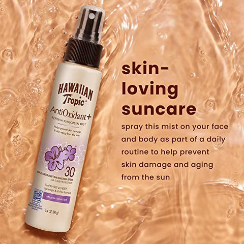 Protetor Solar em Spray Hawaiian Tropic Skin Defense FPS 30, 100ml | Protetor Solar Livre de Oxybenzone, 100g