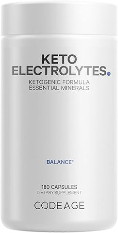 Keto Eletrólitos – Suplemento Vegano em Tabletes com Magnésio, Potássio e Cálcio | Marca Codeage - Codeage