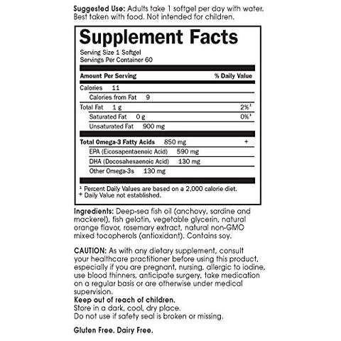 Ômega 3 EPA/DHA – Minami Natural para Função Cerebral, Coração e Humor – 120 Cápsulas - Garden of Life