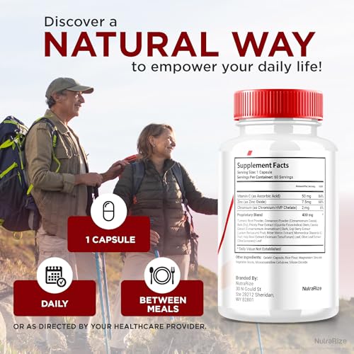 NutraRize - Sugar Shield: Fórmula Máxima de Suporte Sanguíneo em Cápsulas – Complexo Natural de Proteção contra Açúcar – Análises SugarShield (180…)