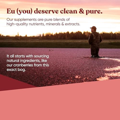 Eu Natural - Pílulas de Cranberry 9 em 1 para Mulheres – Defesa contra ITU com Ingredientes Clinicamente Estudados – Suplemento de 9 Extratos para o Trato Urinário – Casca de Pinheiro, Própolis, Vitamina D