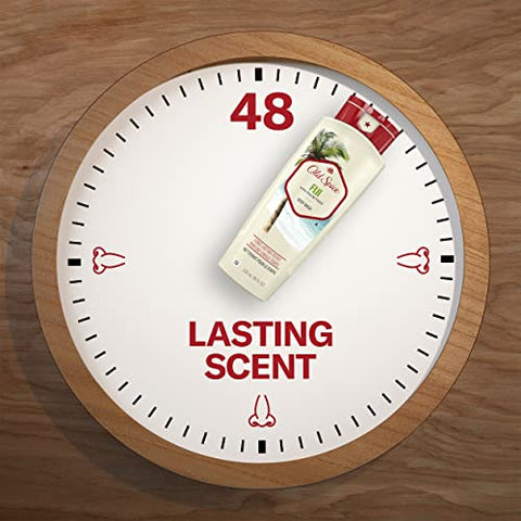 Fresher Collection Body Wash for Men, Fiji com Fragrância de Palmeira, 750 ml (Pack com 4 unidades) - Old Spice